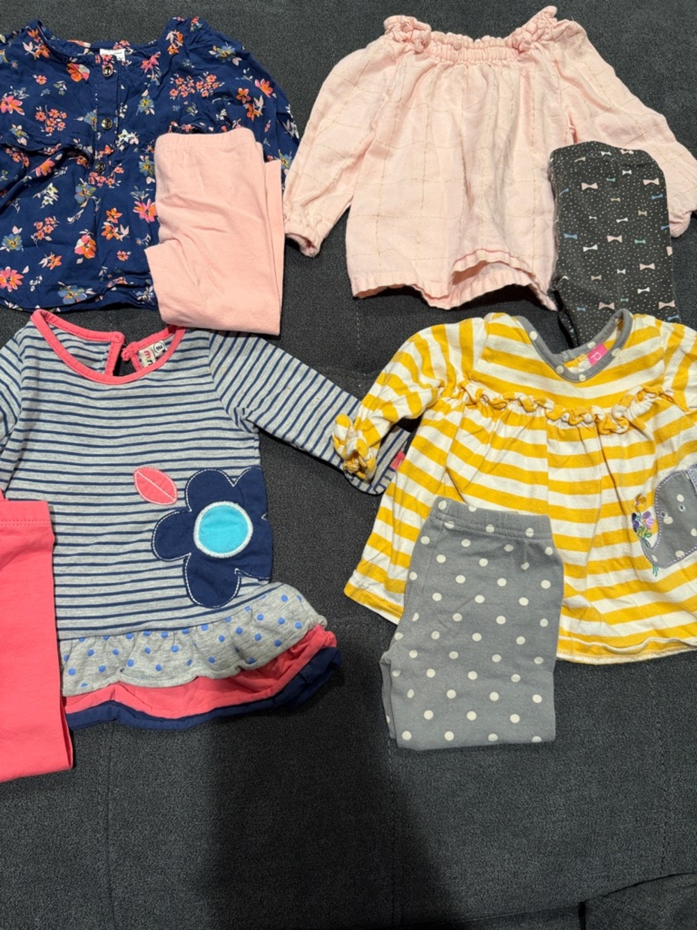 Girls Mixed Tops & Leggings Sets-4 Total